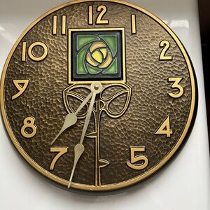 Whitehall Green Dard Hunter Rose Clock, French Bronze